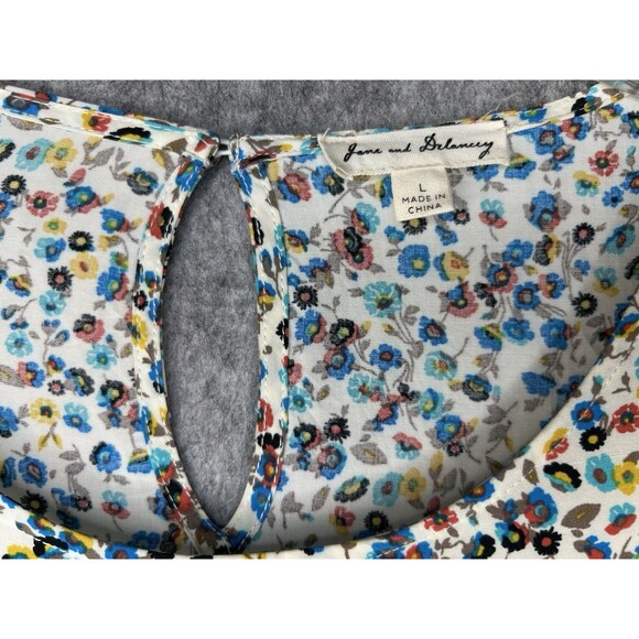 Jane and Delancey Top Women's Size L Babydoll Tiered Floral Ruffle Long Sleeve - Picture 8 of 8